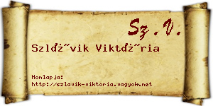 Szlávik Viktória névjegykártya